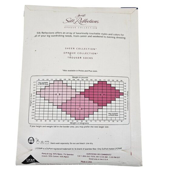 Hanes Silk Reflections Pantyhose Style E78 And 716 Size CD Tobacco Jet Vintage - Picture 7 of 10
